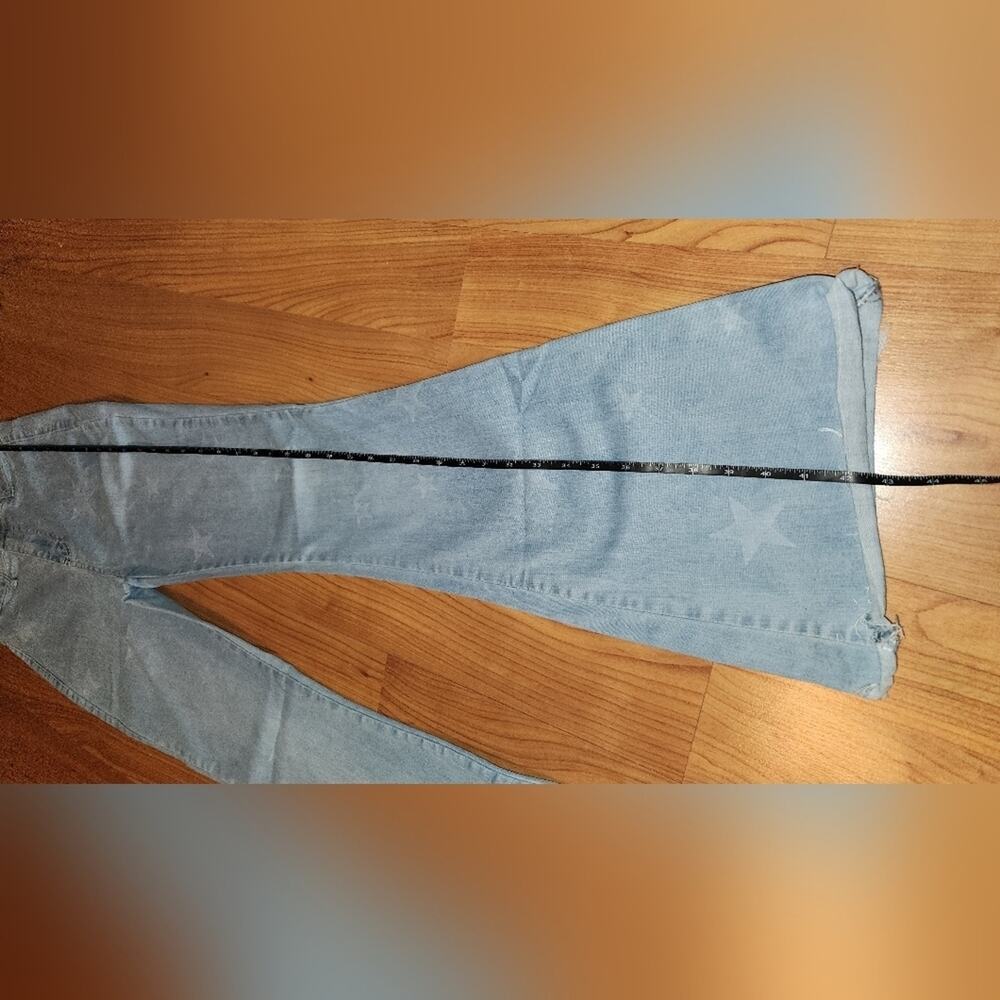 Shien Flare Blue Jeans Star Print EUC sz 6 - Picture 7 of 10